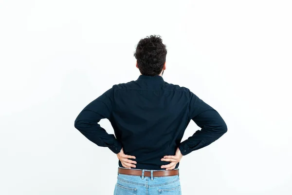 Man Standing Backwards Coming New Amazing Ideas — Stock Photo, Image