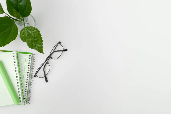 Múltipla Coleção Sorteada Papelaria Escritório Foto Colocada Sobre Mesa — Fotografia de Stock