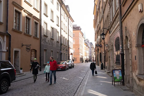 Warschau Polen März 2022 Straßenansicht Der Innenstadt Von Warschau Polen — Stockfoto