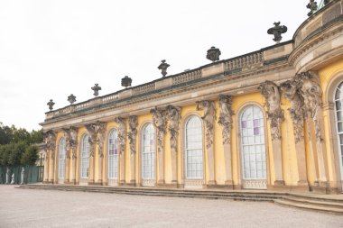 Potsdam, Almanya - 23 Eylül 2022: Sanssouci Sarayı, Sanssouci Parkı, Büyük Frederick 'in yazlık sarayı 