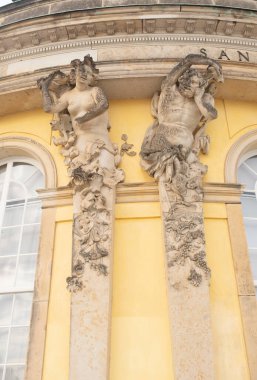 Potsdam, Almanya - 23 Eylül 2022: Sanssouci Sarayı, Sanssouci Parkı, Büyük Frederick 'in yazlık sarayı 