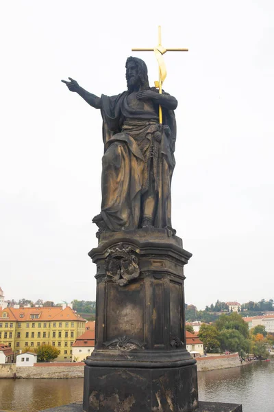 Praga República Checa Octubre 2022 Estatuas Puente Carlos Mayoría Karluv — Foto de Stock