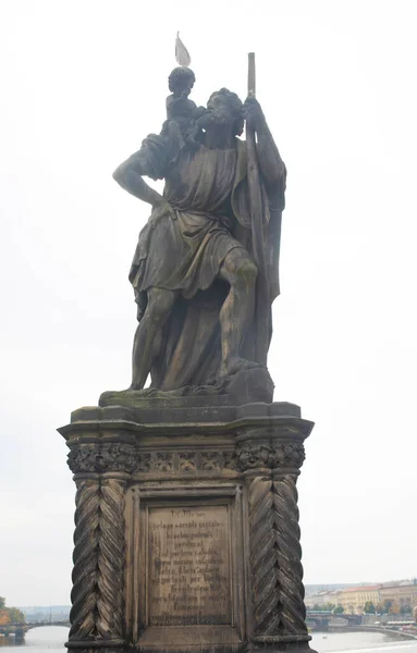 Prague Czech Republic October 2022 Statues Charles Karluv Most Bridge — стокове фото