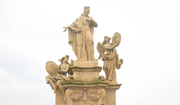 Prague République Tchèque Octobre 2022 Statues Sur Pont Charles Karluv — Photo