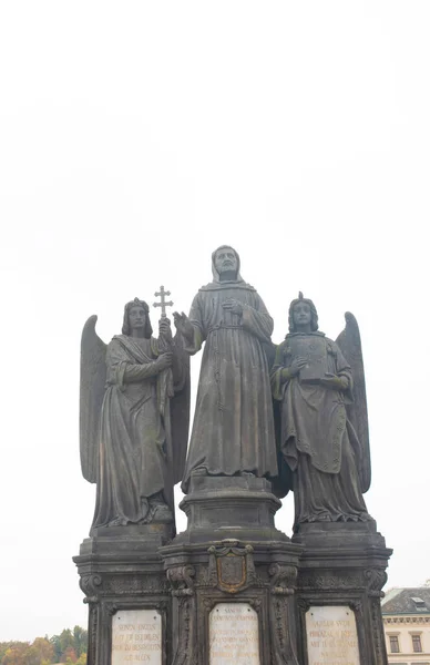 Praga República Checa Octubre 2022 Estatuas Puente Carlos Mayoría Karluv — Foto de Stock