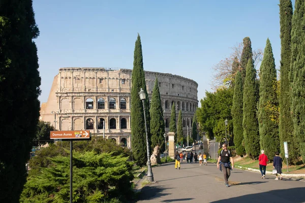 Roma Itália 2022 Coliseu Roma Itália Ancient Roman Coliseum Famoso — Fotografia de Stock