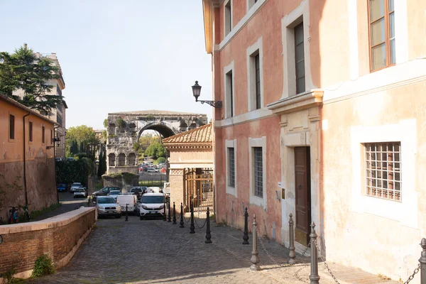 Ρώμη Ιταλία Οκτωβρίου 2022 Άποψη Του Παλιού Φιλικού Δρόμου Στη — Φωτογραφία Αρχείου