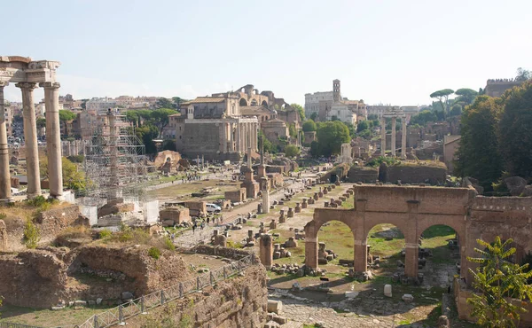 Roma Itália 2022 Ruínas Romanas Roma Fórum Arquitetura Antiga Romana — Fotografia de Stock