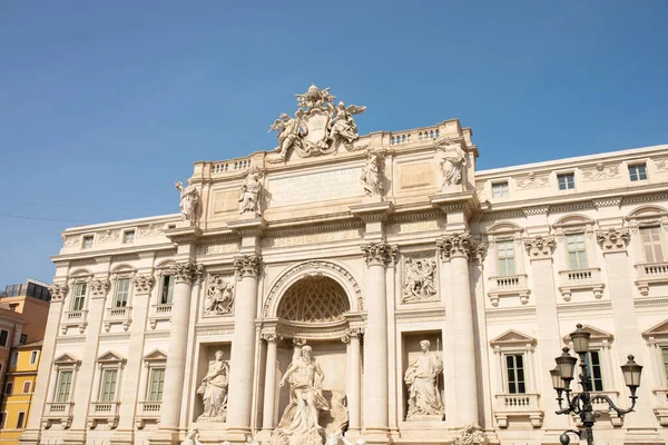 Roma Itália Fonte Trevi Roma Itália Fonte Antiga Estátuas Romanas — Fotografia de Stock