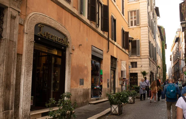 Ρώμη Ιταλία Οκτωβρίου 2022 Άποψη Του Παλιού Φιλικού Δρόμου Στη — Φωτογραφία Αρχείου