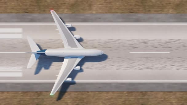 離陸飛行機の空中ビュー 最上階だ 飛行機は空港から離陸し 雲の中を飛ぶ Prores Ultra 3840X2160 — ストック動画