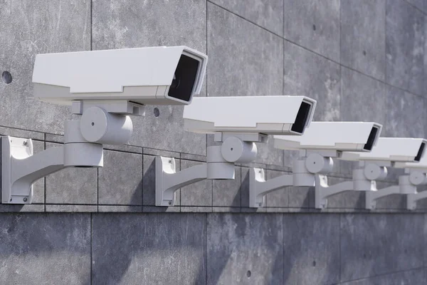 Outdoor Security Cameras Cctv Secure Monitoring Concept Rendering Φωτογραφία Αρχείου