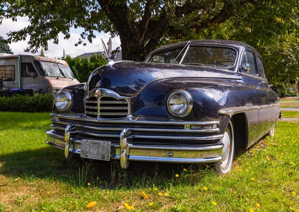 Vintage Μαύρο Αυτοκίνητο Packard Έναν Κήπο Ελπίδα Καναδάς Οκτώβριος 2021 — Φωτογραφία Αρχείου