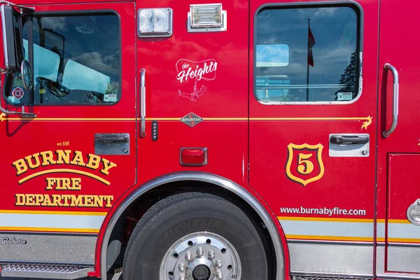 Вид Спереди Пожарной Машины Готовой Экстренному Реагированию Burnaby Canada September — стоковое фото