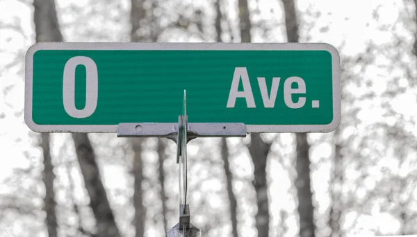 Närbild Nummer Avenue Skylten Avenue Underteckna Usa Canada Border Gatuvy — Stockfoto