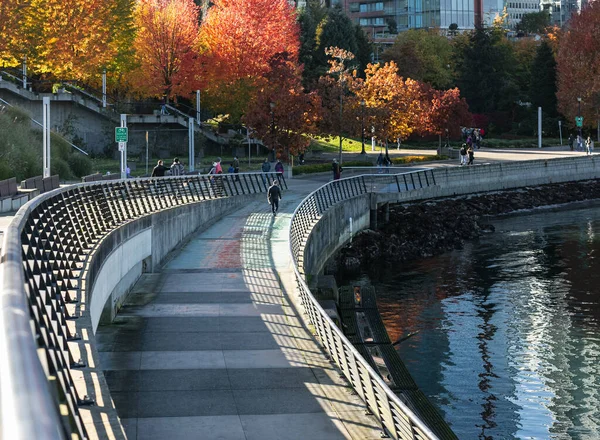 Höstens Gångbana Centrala Park Vancouver British Columbia Kanada Höststaden Vancouver — Stockfoto