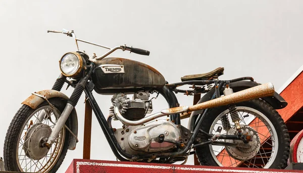 Triomf Vintage Motorfiets Triomf Motorfiets T100 Bonneville Britse Fiets Vintage — Stockfoto