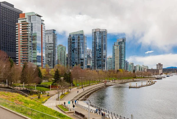 Stunning View Harbor Vancouver Featuring Beautiful Downtown Buildings Boats Harbour — Stock Photo, Image