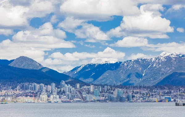 Vista West End Vancouver Través English Bay Foto Viaje Enfoque — Foto de Stock