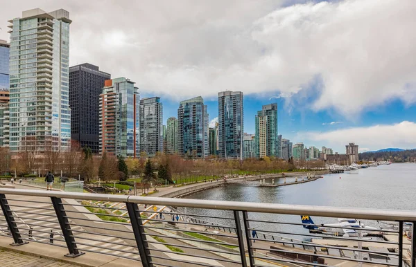 Stunning View Harbor Vancouver Featuring Beautiful Downtown Buildings Boats Harbour — Stock Photo, Image