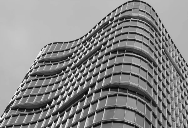 Architecture Exterior Facade View Modern Building Wall Lights Shadows Modern — 스톡 사진