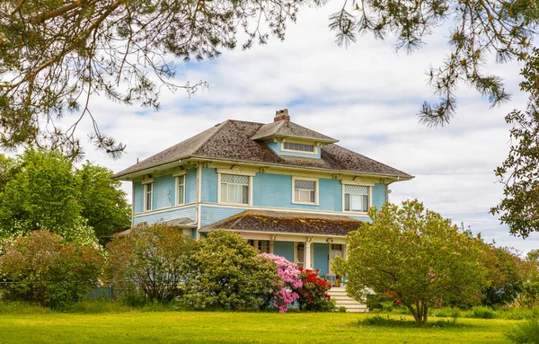 Typiskt Gammalt Lyxhus Vancouver Kanada Stort Lyxigt Hus Med Uteplats — Stockfoto