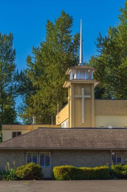 Canadian Church. Country Church in British Columbia Canada on a sunny day. Nobody, travel photo