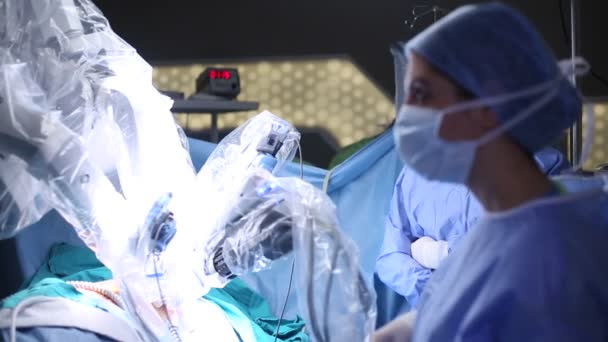 Istanbul Turkey Stycznia 2019 Operacja Medyczna Udziałem Robota Chirurgia Robotyczna — Wideo stockowe