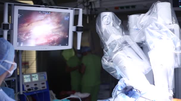 Istanbul Turquia Janeiro 2019 Operação Médica Envolvendo Robô Cirurgia Robótica — Vídeo de Stock
