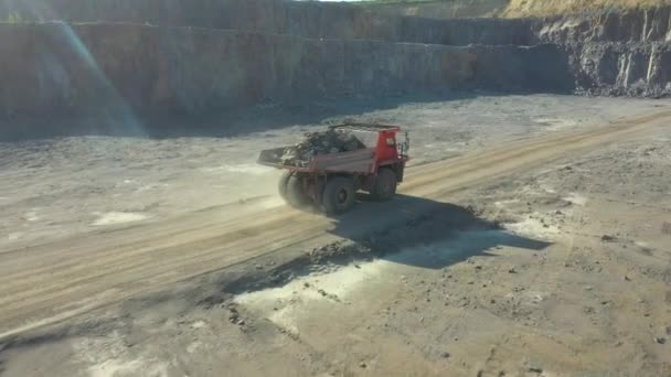 Granitsteinbruch Abbau Von Granit Tagebau Steinbruch Luftaufnahme — Stockvideo
