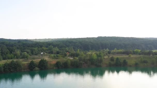 Lake Blue Water Lake Abandoned Quarry Blue Water Beach Flooded — Stock video