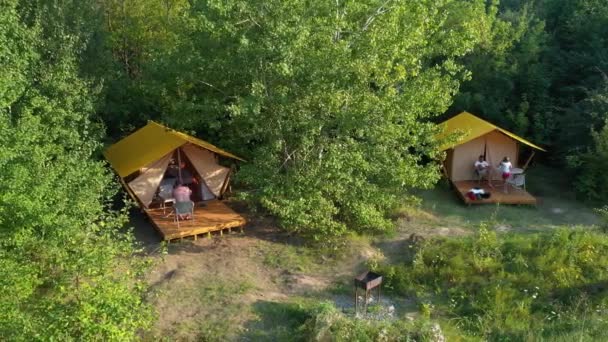 Mogylivka Ukraine August 2022 Budget Glamping Family Outdoor Recreation Glamping — Video Stock