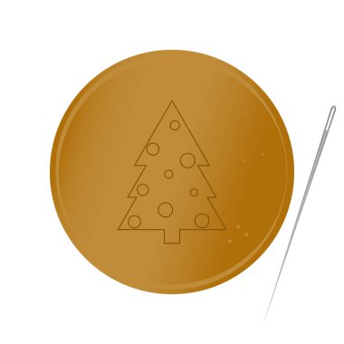 Güney Kore bal peteği şekerlemesi, yani Dalgona şekeri A kalamar oyunundaki şeker çemberi ve ortadaki Vektör illüstrasyonunda bir noel ağacı gradyan içerir. İşaret, sembol, simge ya da logo olarak kullanılabilir