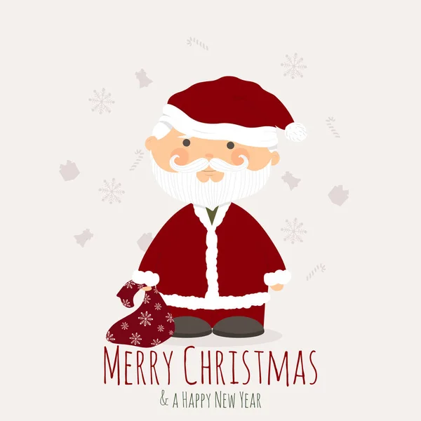 Işık arka planında izole edilmiş Noel Baba simgeleri olan bir Noel Baba 'nın vektör çizimi