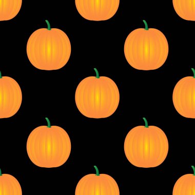turuncu kabak vektör grafik tasarımı. Siyah arka plan. Duvar kâğıdı, arkaplan, kapak ve tasarım ihtiyaçlarınız için kusursuz desen tasarımı. hazır tasarım.