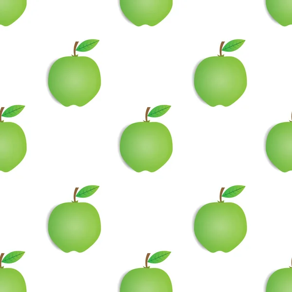 Seamless Pattern Green Guava Fruit Vector Design White Background Design — 图库矢量图片
