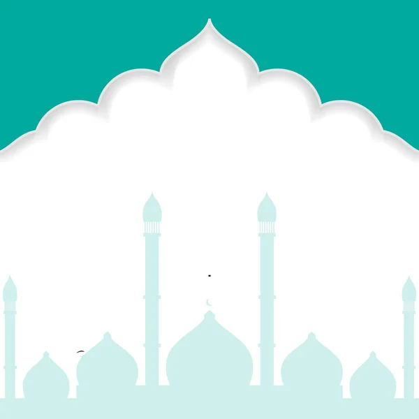 Modern Islamic Background Template Combination Mosque Illustration Design Green White —  Vetores de Stock