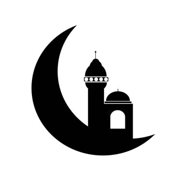 siyah soyut ay cami vektör tasarımı