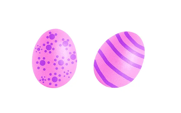 Zdobená velikonoční vajíčka izolované na bílém pozadí. — Stock fotografie