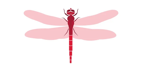 Dragonfly Logo Icono Vector Ilustración Símbolo Coraje Suerte Felicidad Verano — Vector de stock