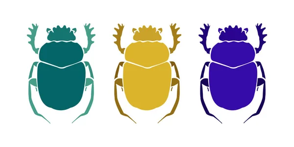 Hermoso Escarabajo Escarabajo Una Vista Superior Lindo Insecto Ilustración Vectorial — Vector de stock