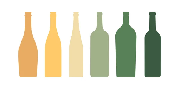 Various Shapes Wine Bottles Vector — Stock Vector