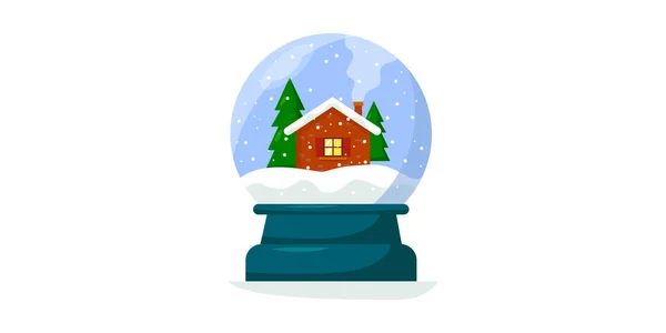 Frohe Weihnachten Und Ein Gutes Neues Jahr Glaskugel Winterspielzeug Vorhanden — Stockvektor