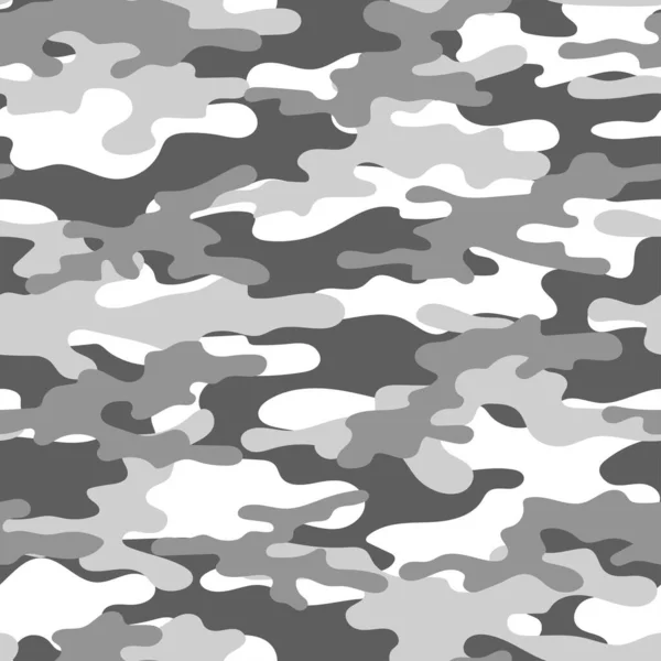 灰色的现代军用矢量迷彩印花 无缝图案的服装头饰或印花 从洞穴中伪装出来的 — 图库矢量图片