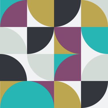 Basit şekilleri ve kalıpları olan geometrik minimalistik desen. Reklam markası, web afişi, iş ve duvar kağıdı için soyut vektör tasarımı.