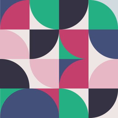 Basit şekilleri ve kalıpları olan geometrik minimalistik desen. Reklam markası, web afişi, iş ve duvar kağıdı için soyut vektör tasarımı.
