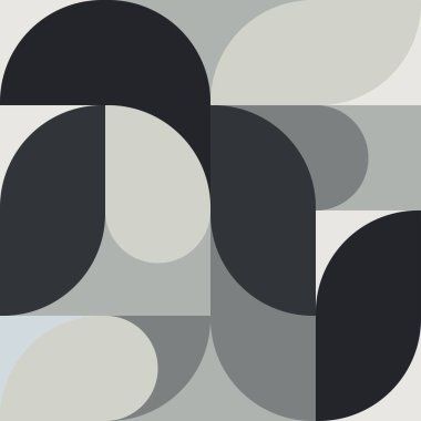 Basit şekilleri ve kalıpları olan geometrik minimalistik desen. Reklam markası, web afişi, iş ve duvar kağıdı için soyut vektör tasarımı.