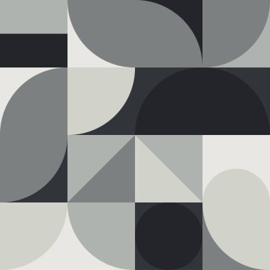Basit şekilleri ve kalıpları olan geometrik minimalistik desen. Reklam markası, web afişi, iş ve duvar kağıdı için soyut vektör tasarımı.