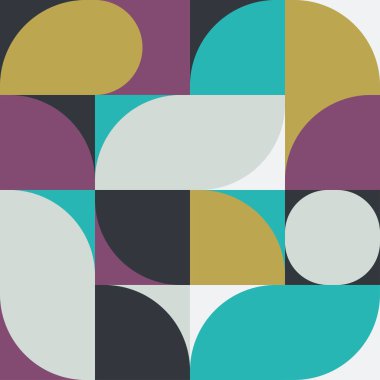  Basit şekil ve figürlü geometri minimalist sanat posteri. Web afişi, iş sunumu, kurumsal kimlik, kumaş baskısı, duvar kağıdı için İskandinav tarzı soyut vektör tasarımı şablonu