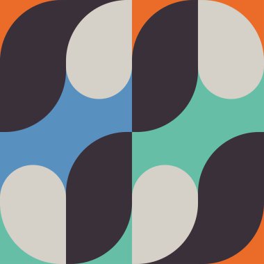  Basit şekil ve figürlü geometri minimalist sanat posteri. Web afişi, iş sunumu, kurumsal kimlik, kumaş baskısı, duvar kağıdı için İskandinav tarzı soyut vektör tasarımı şablonu